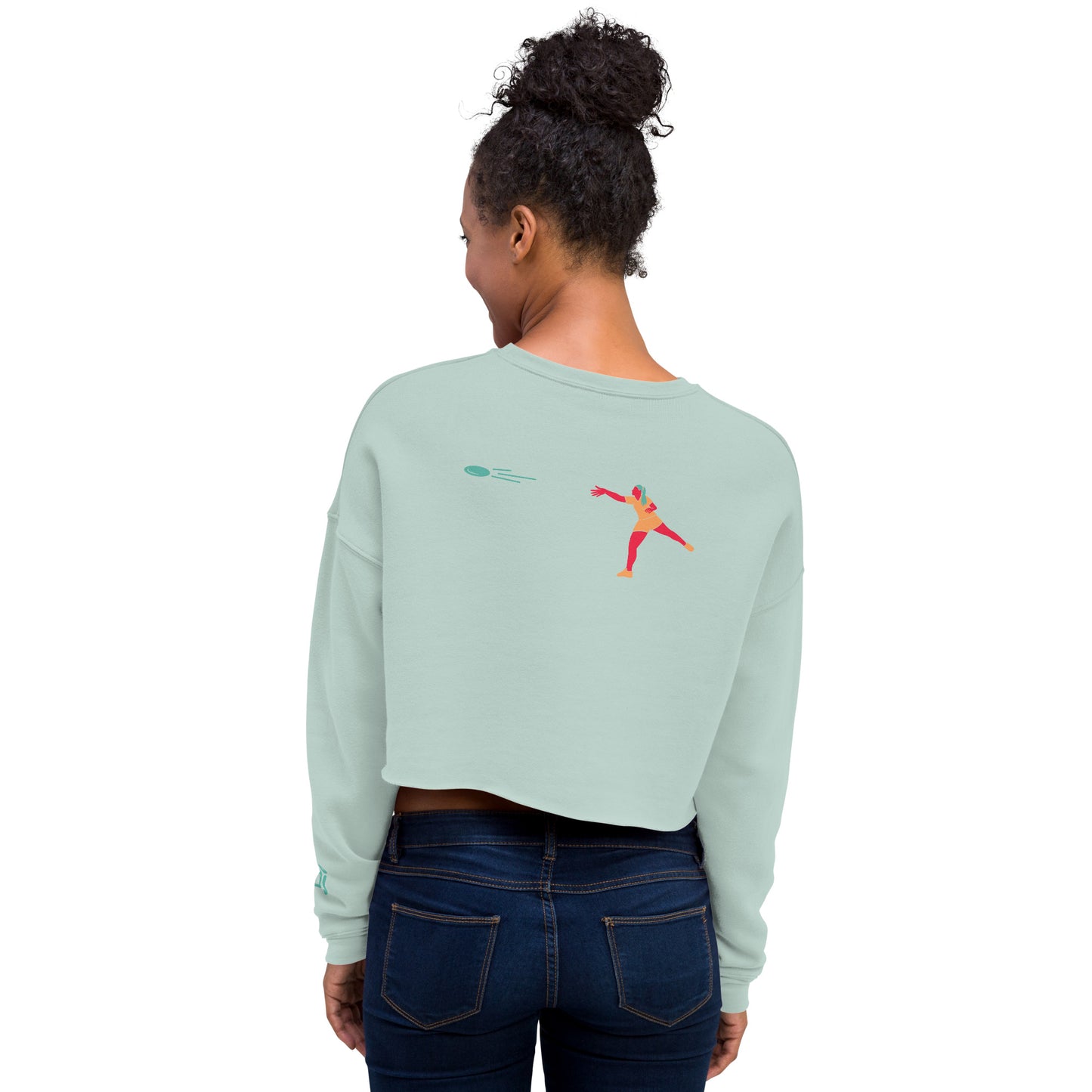 Throw Like a Girl Disc Golf Cropped Sweatshirt