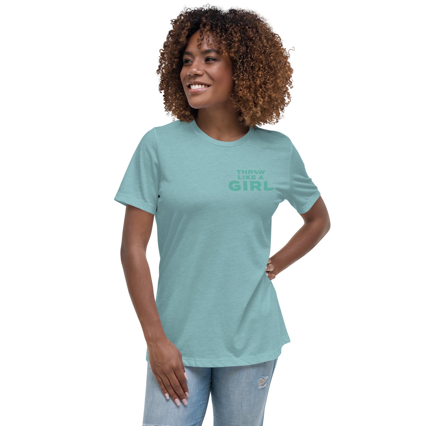 Throw Like a Girl Disc Golf Relaxed T-Shirt