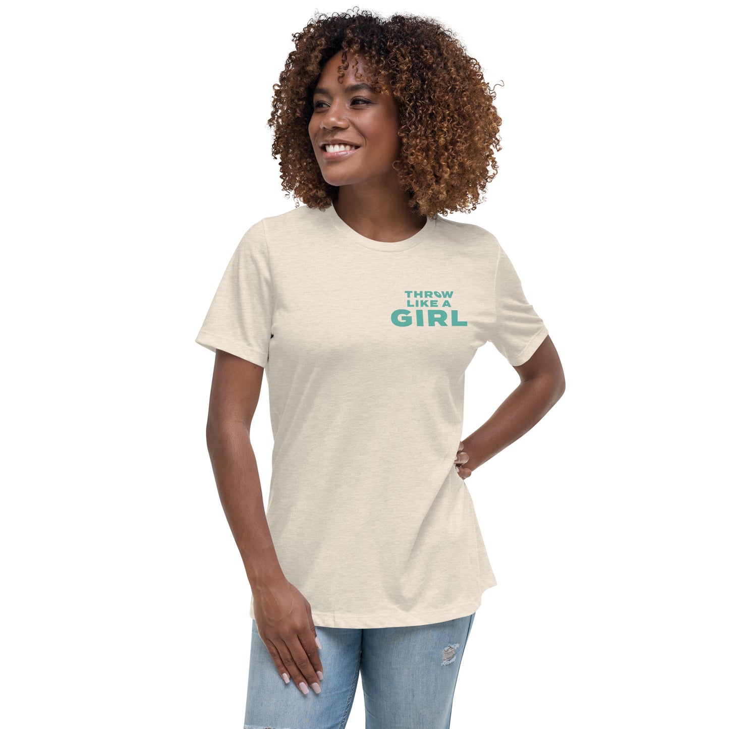 Throw Like a Girl Disc Golf Relaxed T-Shirt