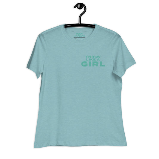 Throw Like a Girl Disc Golf Relaxed T-Shirt